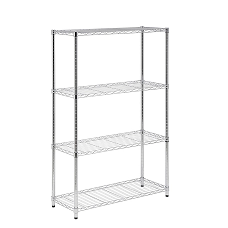 Honey-Can-Do 4-Tier Heavy-Duty Adjustable Shelving Unit with 250 lb. Weight Capacity, Chrome