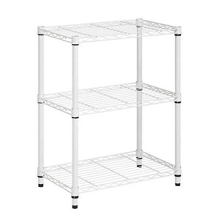 Honey-Can-Do 3-Tier Heavy-Duty Adjustable Shelving Unit with 250 lb. Weight Capacity, White
