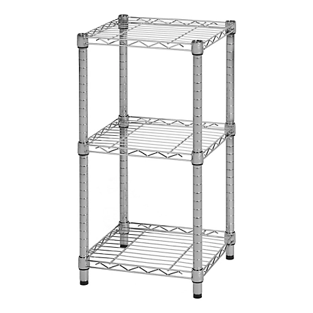 Honey-Can-Do 30 in. High 3-Tier Adjustable Shelving Unit, Chrome