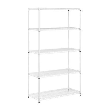 Honey-Can-Do Heavy Duty 5-Tier Adjustable Shelving Unit 800 lb Capacity White Freestanding Shelving Units