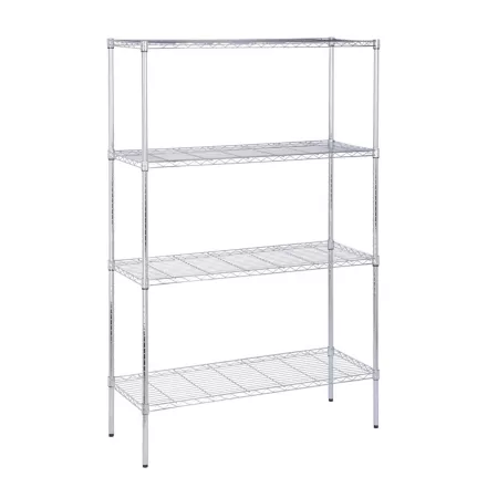 Honey-Can-Do 4-Tier Adjustable Chrome Shelf with 350 lb capacity per shelf Freestanding Shelving Units