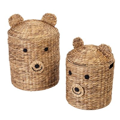 Honey-Can-Do Bear Shaped Storage Baskets, Natural, 2 pc.