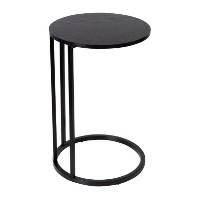 Honey-Can-Do Round C End Table, Black