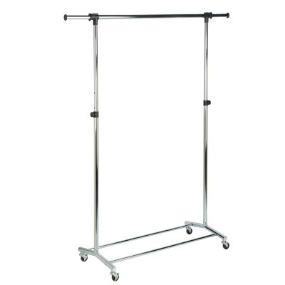 Honey-Can-Do Adjustable Rolling Clothes and Garment Rack, Chrome, GAR-09689