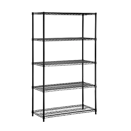 Honey-Can-Do 5-Tier Heavy-Duty Adjustable Shelving Unit with 800 lb. Per Shelf Capacity, Black