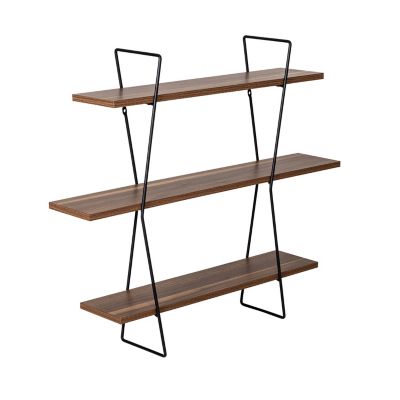 Honey-Can-Do 3-Tier Decorative Metal and Wood Wall Shelves