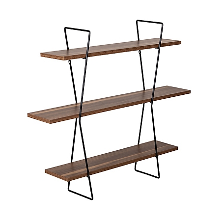 Honey-Can-Do 3-Tier Decorative Metal and Wood Wall Shelves