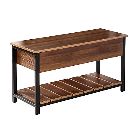 Honey-Can-Do Entryway Shoe Storage and Bench, Walnut