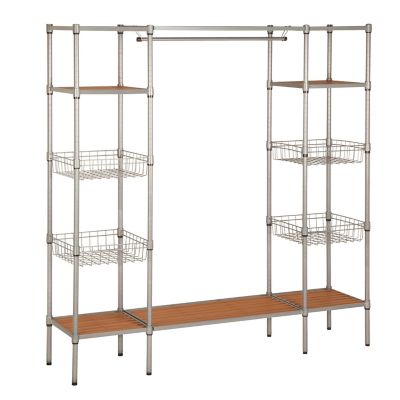 Freestanding Closet with Garment Bar and Shelves - Honey-Can-Do WRD-09135