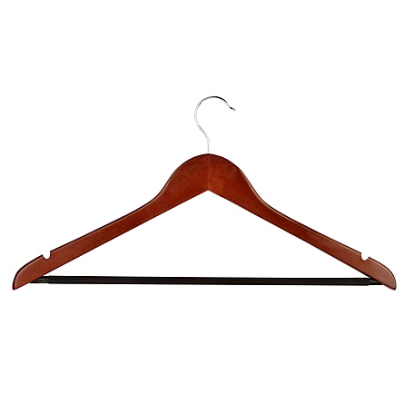 Honey-Can-Do Non-Slip Cherry Wood Swivel Hangers, 24 pk., HNG-01335
