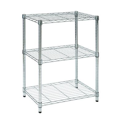 Honey-Can-Do 3-Tier Heavy-Duty Adjustable Shelving Unit with 250 lb. Weight Capacity, Chrome