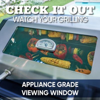 Image showing  4-Burner Propane Gas Grill with Glass Window, Black