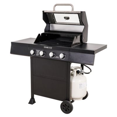 Image showing 9 th Even Embers 4-Burner Propane Gas Grill with Glass Window, Black