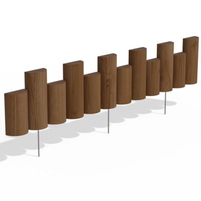 Greenes Fence 36 in. Wooden Half-Log Staggered Lawn Edging