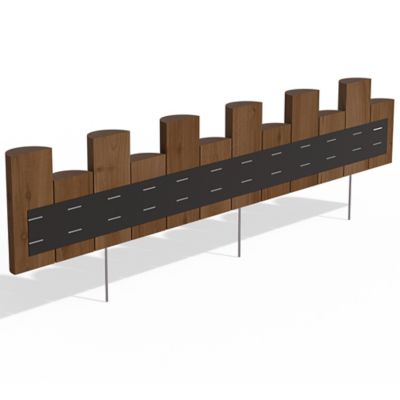 Image showing  36 in. Wooden Half-Log Staggered Lawn Edging