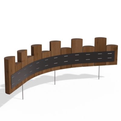 Image showing  36 in. Wooden Half-Log Staggered Lawn Edging