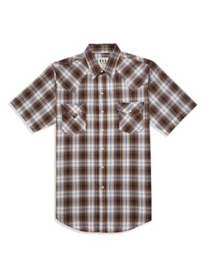 Ely Cattleman Men's Plaid Western Short-Sleeve Snap-Front Shirt