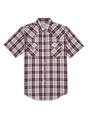 Ely Cattleman Short Sleeve Snap Front Plaid Western Shirt