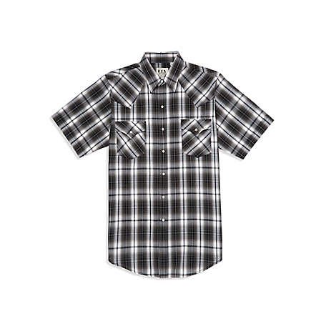 Ely Cattleman Short Sleeve Snap Front Plaid Western Shirt at Tractor ...
