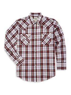 Ely Cattleman Men's Long Sleeve Snap Front Plaid Western Shirt at ...