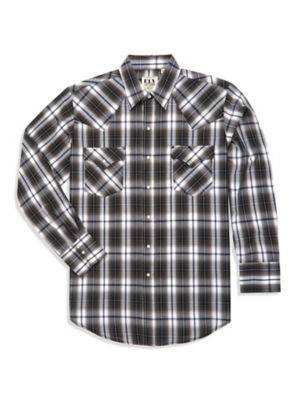 Ely Cattleman Men's Plaid Western Long-Sleeve Snap-Front Work Shirt