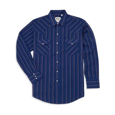 Ely Cattleman Men's Stripe Western Long-Sleeve Snap-Front Shirt