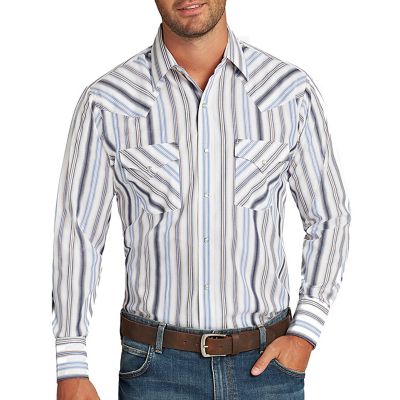 Ely Cattleman Long Sleeve Snap Front Stripe Western Shirt