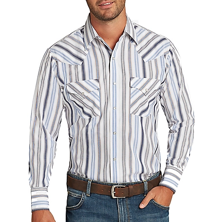 Ely Cattleman Long Sleeve Snap Front Stripe Western Shirt