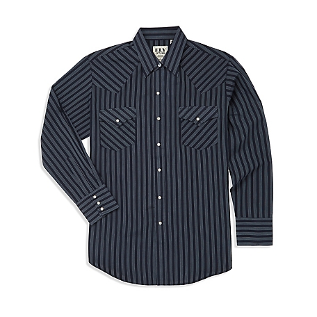 Ely Cattleman Long Sleeve Snap Front Stripe Western Shirt