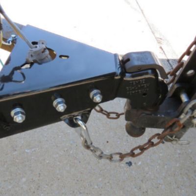 Image showing  2 in. 50-Degree A-Frame EZ Latch Composite Handle Bolt-On Cast Coupler with Chain Anchor, 10,000 lb., Black