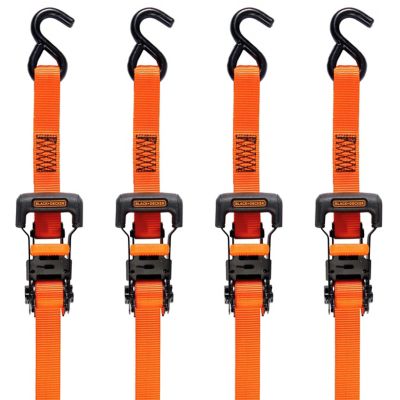 Black & Decker 1 in. x 10 ft. Medium Duty Ratchet Tie-Down Straps 2,500 lb. Break Strength (4 Pack), BDX1007,