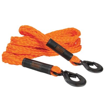 Black & Decker 1.25 in. x 14 ft. Light Duty Clip End Tow Rope 4,500 lb. Break Strength, BDX1009