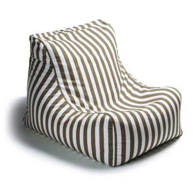 Jaxx Ponce Outdoor Bean Bag Chair, Taupe Striped