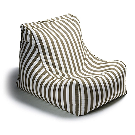 Jaxx Ponce Outdoor Bean Bag Chair, Taupe Striped