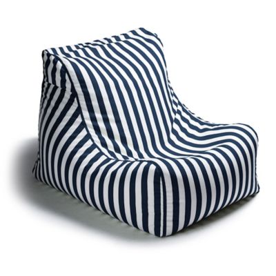 Image showing  Ponce Outdoor Bean Bag Chair, Navy Striped