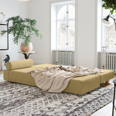 Image showing  Alon Daybed / Fold-Out Queen-Size Mattress, Camel