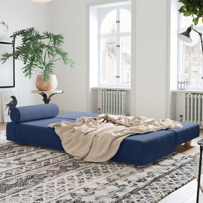 Image showing  Alon Daybed / Fold-Out Queen-Size Mattress, Indigo