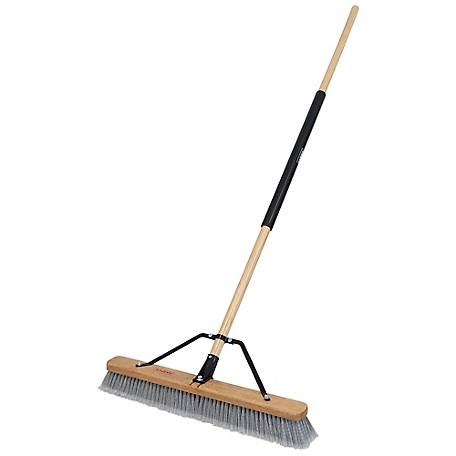 Harper 24 in. Indoor Hardwood/Steel Handle Push Broom for Pet Hair, Sand, Saw Dust and Wood Shavings