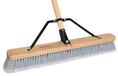 Image showing  24 in. Indoor Hardwood/Steel Handle Push Broom for Pet Hair, Sand, Saw Dust and Wood Shavings