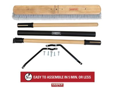 Image showing 6 th Harper 24 in. Indoor Hardwood/Steel Handle Push Broom for Pet Hair, Sand, Saw Dust and Wood Shavings