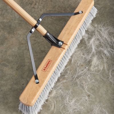Image showing 7 th Harper 24 in. Indoor Hardwood/Steel Handle Push Broom for Pet Hair, Sand, Saw Dust and Wood Shavings