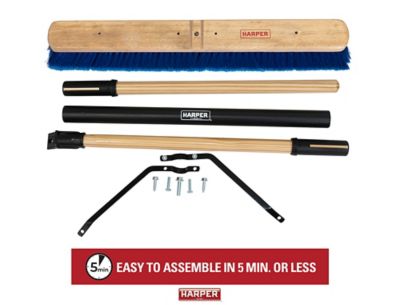 Image showing 6 th Harper 24 in. All-Purpose Hardwood/Steel Handle Push Broom for Dust and Gravel