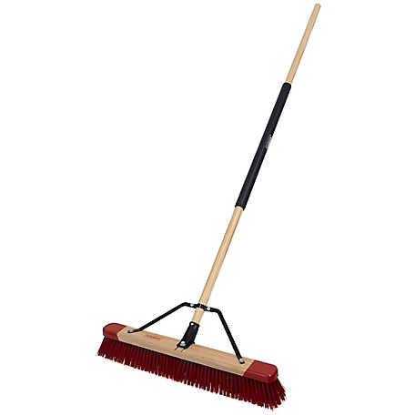 Harper 24 in. Premium All-Purpose Hardwood/Steel Handle Push Broom for Dirt, Soil, Mulch, Grass and Oil Dry