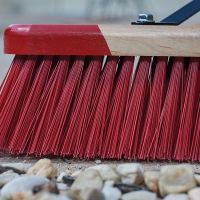 Image showing 8 th Harper 24 in. Premium All-Purpose Hardwood/Steel Handle Push Broom for Dirt, Soil, Mulch, Grass and Oil Dry