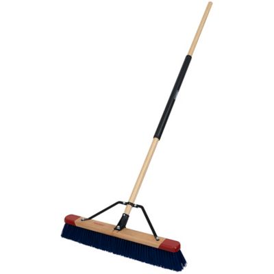 Harper 24 in. Premium Outdoor Hardwood/Steel Handle Push Broom for Dirt, Soil, Mulch, Grass and Oil Dry