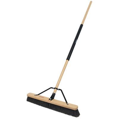 Harper 24 in. Outdoor Hardwood/Steel Handle Push Broom for Dirt and Wet Grass