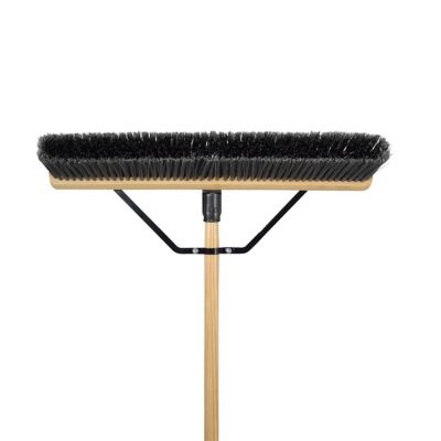 Image showing  24 in. Outdoor Hardwood/Steel Handle Push Broom for Dirt and Wet Grass