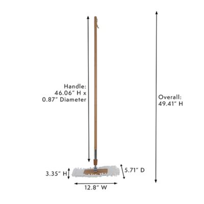 Image showing  Live.Love.Clean. 12.8 in. W Bamboo Handle Microfiber Flat Mop with a Wraparound Refill Pad for Fine Dirt and Pet Hair