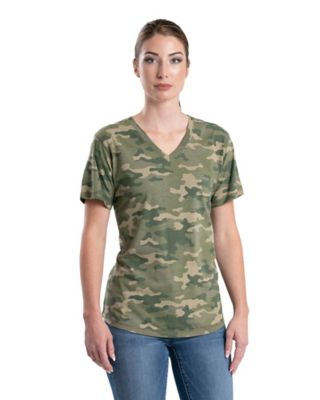 Berne Women's Performance Camo V-Neck Short-Sleeve T-Shirt