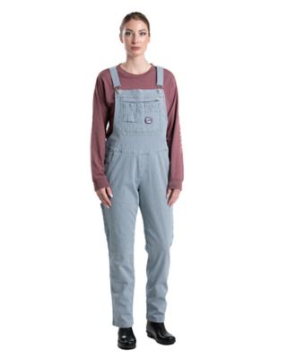 Berne Women's Vintage Washed Flex Hickory Stripe Unlined Bib Overalls